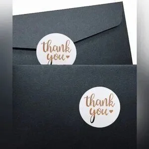 Passion of Essence | Office | 5 Gold Thank You Stickers 5 Round Foil ...